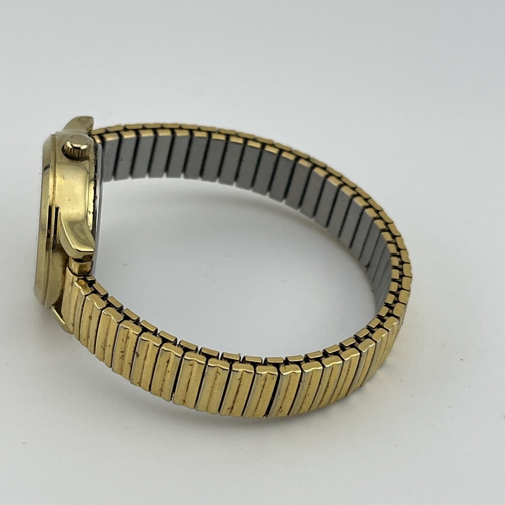 Timex Indiglo Watch Women 25mm Gold Case MOP Dial Stretch Band-‎ New Battery - Picture 7 of 8